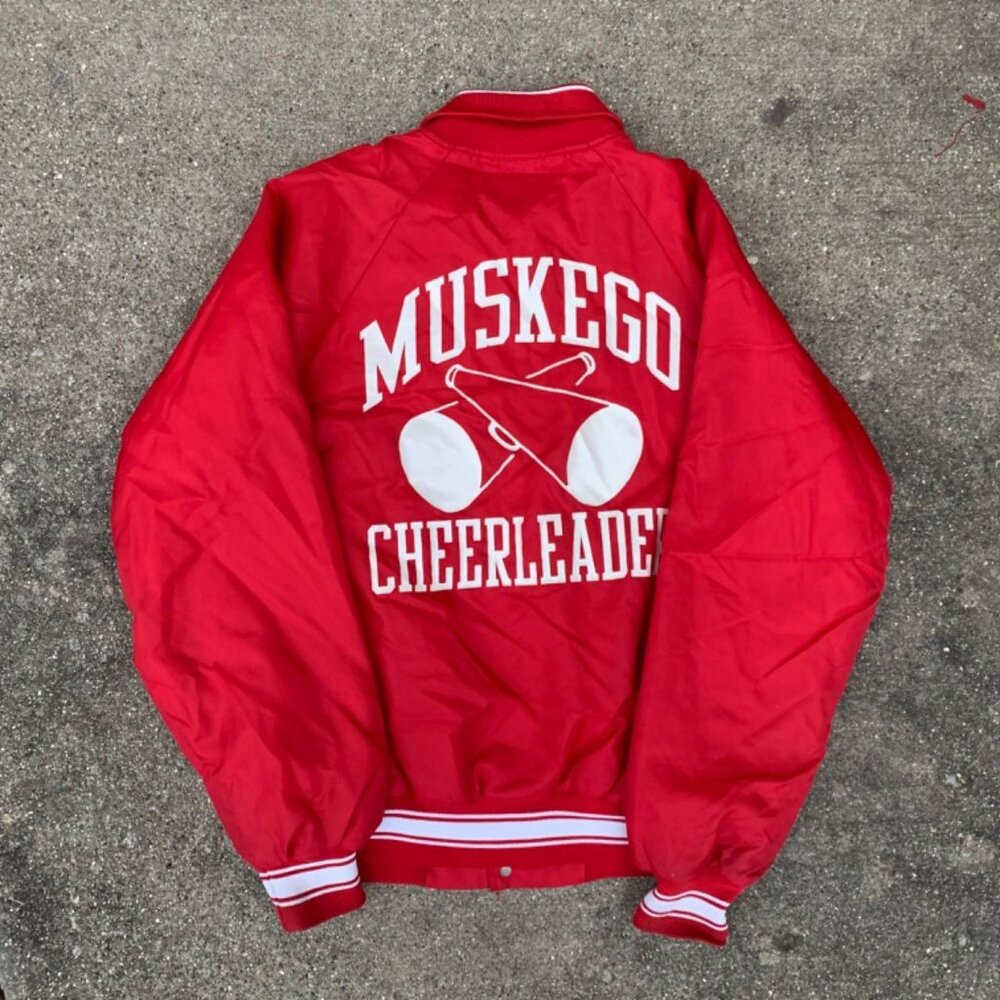 Vintage 80s Hartwell Made in usa Cheerleader Satin Varsity Jacket